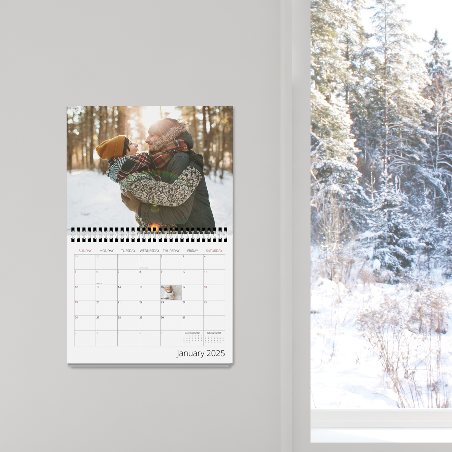 Calendar (Center Coil) Personalized Photo Calendar  Fujifilm Fujifilm Print Life Personalized Photo Gift Made in Canada