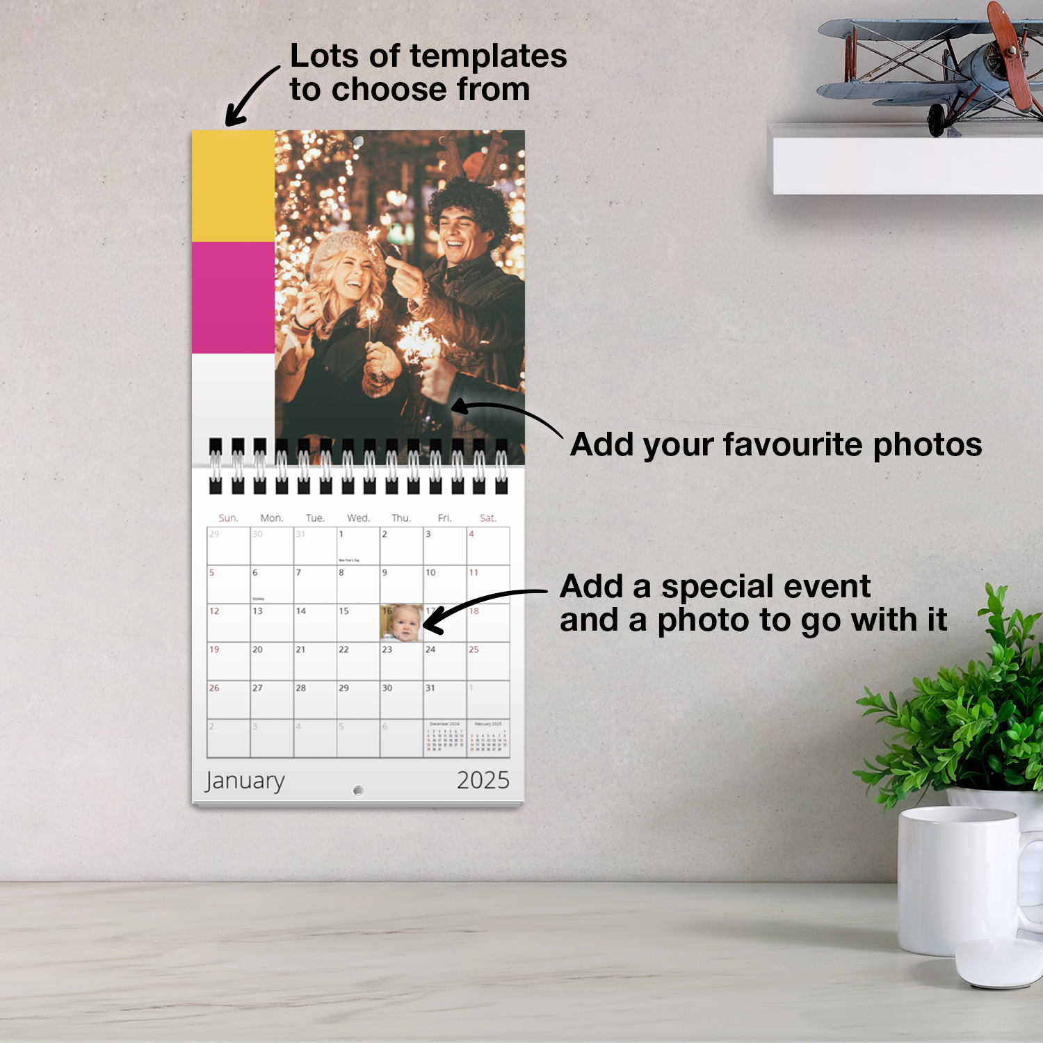 Square Photo Calendar Square 12 Months Calendar Calendar Fujifilm Print Life Fujifilm Print Life Personalized Photo Gift Made in Canada