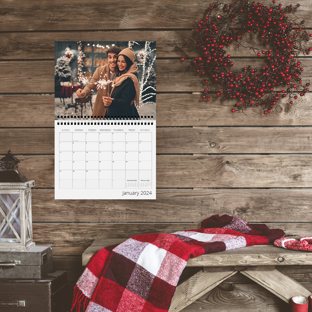Calendar (Center Coil) Personalized Photo Calendar  Fujifilm Fujifilm Print Life Personalized Photo Gift Made in Canada