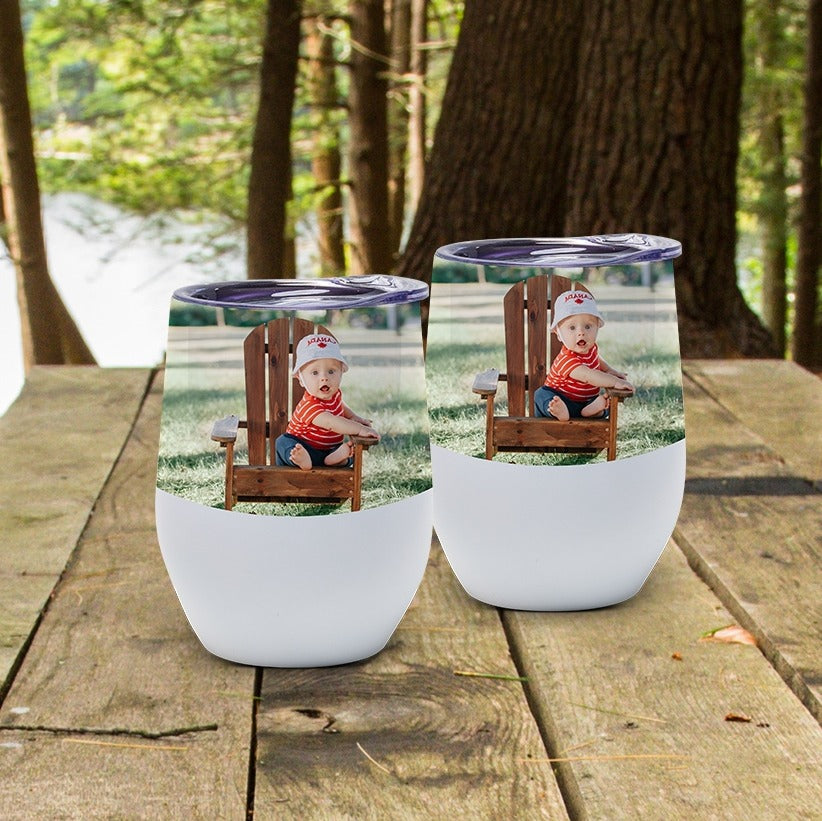 Wine Tumbler (12oz.) Personalized Wine Tumbler Personalize Gift Fujifilm Fujifilm Print Life Personalized Photo Gift Made in Canada