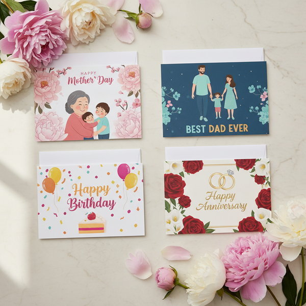 Premium Folded Cards Collection - Mother's Day, Father's Day, Birthday & Anniversary