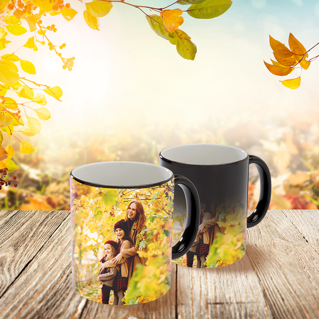 Black Colour-Changing Mug Personalized Black Colour Changing Magic Mugs Personalized Drinkware Fujifilm Fujifilm Print Life Personalized Photo Gift Made in Canada
